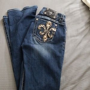 Miss Me cowhide pocket jeans